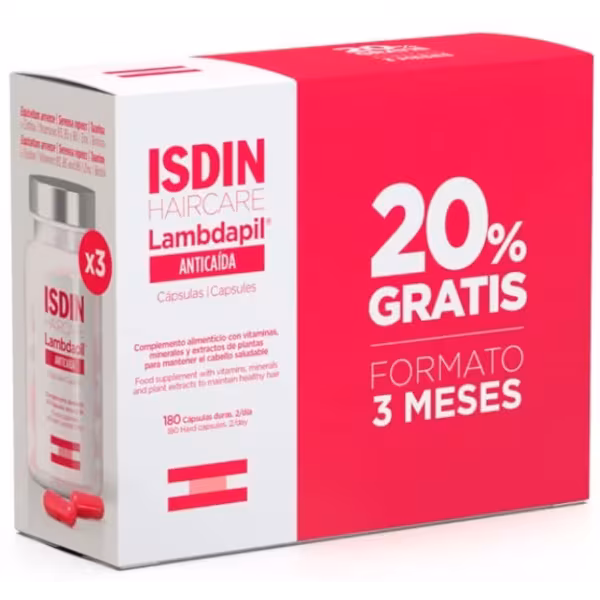 Isdin Lambdapil Anticaída - 180 Cápsulas (Tratamiento 3 Meses)
