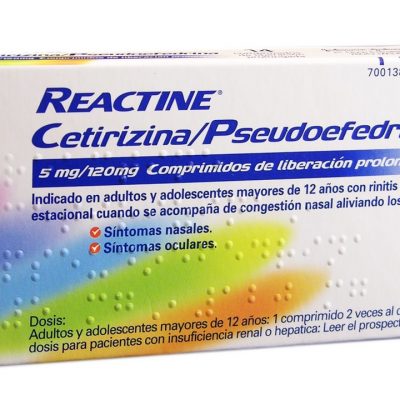 Reactine (Cetirizina/Pseudoefedrina) | Alivio Alergia y Congestión Nasal