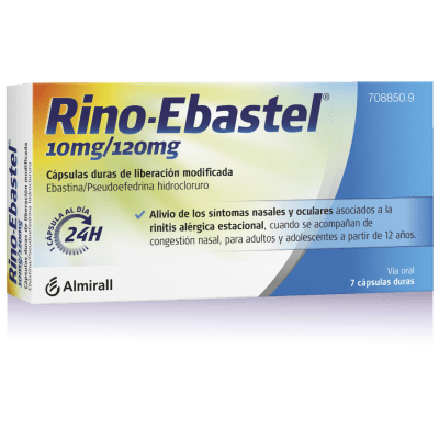 Rino-Ebastel 7 Cápsulas | Antihistamínico con Descongestivo