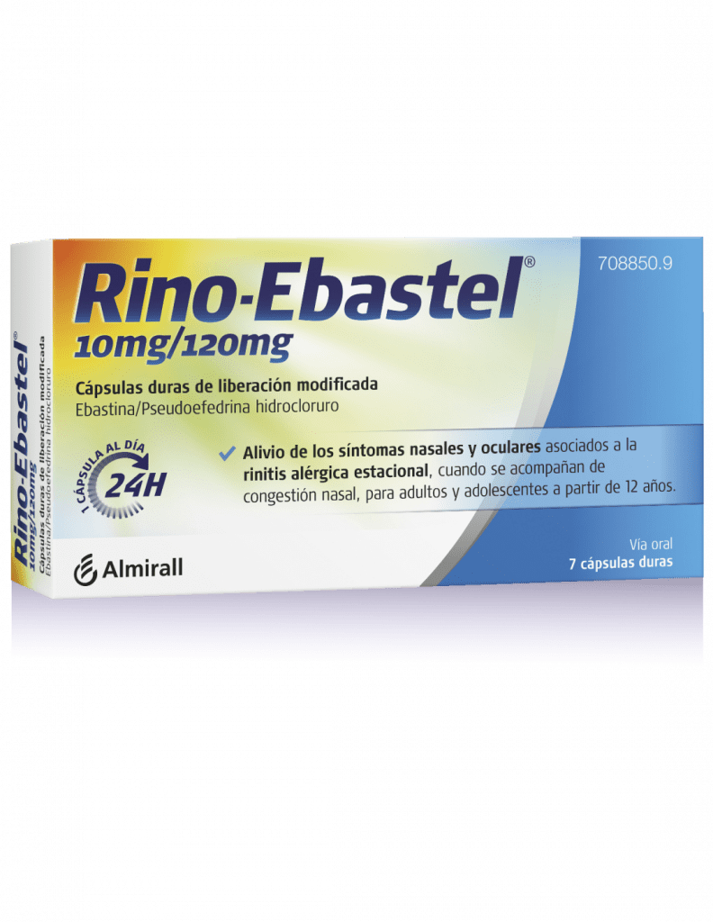 Rino-Ebastel 7 Cápsulas | Antihistamínico con Descongestivo